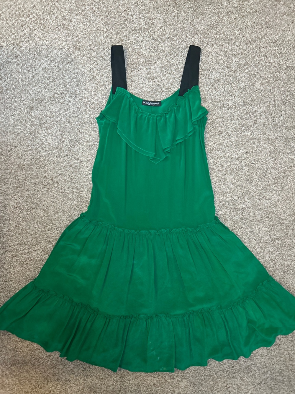 Dolce & Gabbana green silk dress PROJECT size 38 - Picture 7 of 11